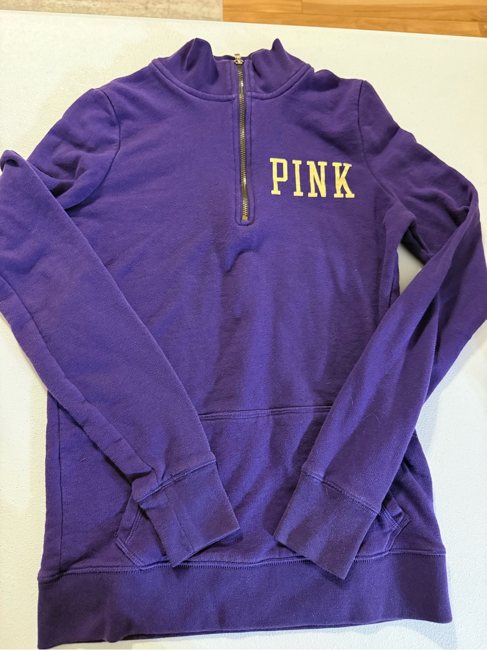 Victoria's Secret PINK Baltimore Ravens Ladies Half-Zip Sweatshirt Purple XS